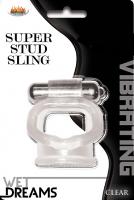 Super Stud Sling - CLEAR - Wet Dreams Vibrator w/Batteries